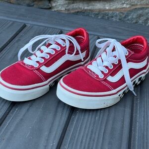 Vans toddler 11 Red and White Sneakers EUC!